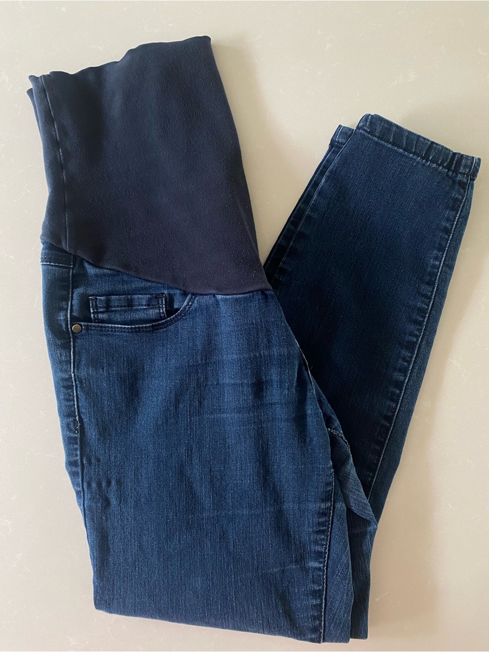 Thyme Maternity Dark Blue Jeans with Panel